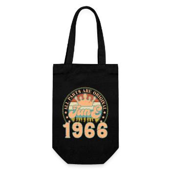 June 1966. June 1966 Birthday Gift. June - Gift Bag for Bottles - black - Front