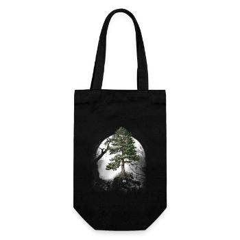 Forêt Nature sauvage Conifères Forêt Arbre Pin Halloween Arbres - Sac à bouteille - noir - Devant