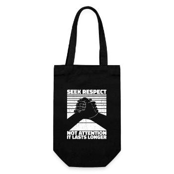 Loyalität, Respekt, Freundschaft - Motivation - Geschenkbeutel für Flaschen - Schwarz - Vorne