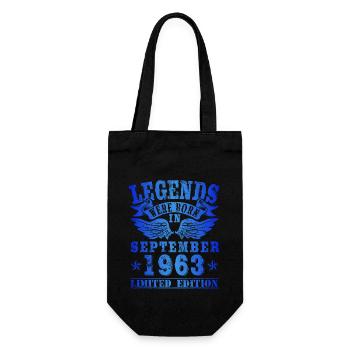 Legends were born in September 1963 Geburtstag - Geschenkbeutel für Flaschen - Schwarz - Vorne