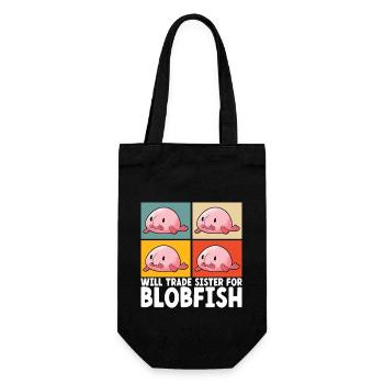 Poisson blob mignon poisson laid - Sac à bouteille - noir - Devant