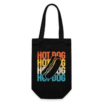 Hot Dog Adult Retro Vintage Hot - Geschenkbeutel für Flaschen - Schwarz - Vorne