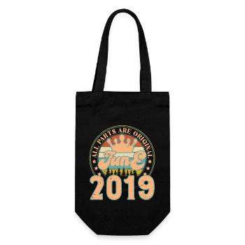 Juni 2019. Geburtstagsgeschenk Juni 2019. Juni - Geschenkbeutel für Flaschen - Schwarz - Vorne