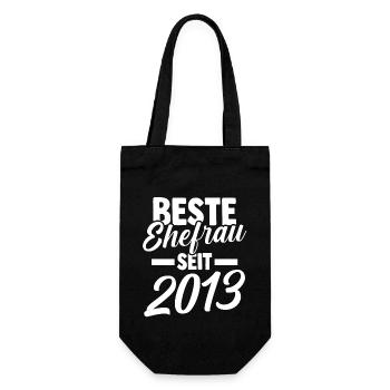 Valentinstag Beste Ehefrau Seit 2013 - Geschenkbeutel für Flaschen - Schwarz - Vorne