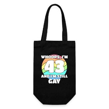 Funny Gay Pride - 43rd Birthday 43 BDay Lesbian - Gift Bag for Bottles - black - Front