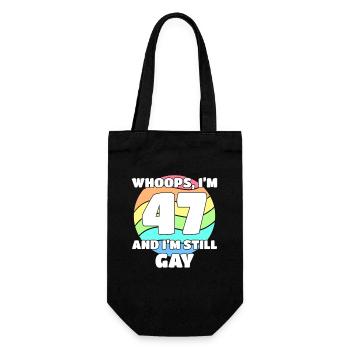 47. Geburtstag 47 BDay Lesbisch Schwul Bi Trans - - Geschenkbeutel für Flaschen - Schwarz - Vorne