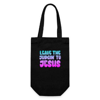 Überlassen Sie das Urteil Jesus - Geschenkbeutel für Flaschen - Schwarz - Vorne