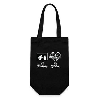 School Psych My Problem My Solution Pictogram Mom - Geschenkbeutel für Flaschen - Schwarz - Vorne