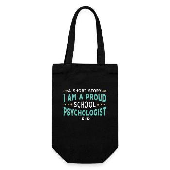 School Psych A Short Story I Am A Proud Therapist - Geschenkbeutel für Flaschen - Schwarz - Vorne