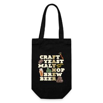 Craft Yeast Malt Hop Brew Beer - Perfect for - Gift Bag for Bottles - black - Front