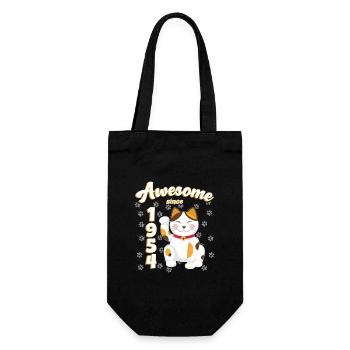 1954 Anniversaire Génial depuis Chat Maneki neko - Sac à bouteille - noir - Devant