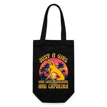 Just a Girl who loves sunshine and Capoeira - Gift Bag for Bottles - black - Front