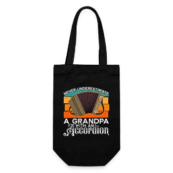Volksmusik Musikinstrument Akkordeon Musik - Geschenkbeutel für Flaschen - Schwarz - Vorne