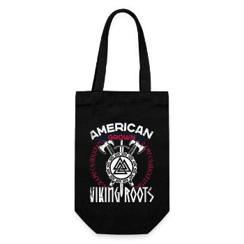 Stolzer Amerikanischer Wikinger Nordische Wurzeln - Geschenkbeutel für Flaschen - Schwarz - Vorne