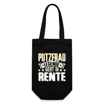 Putzfrau Legende Geht In Rente - Geschenkbeutel für Flaschen - Schwarz - Vorne