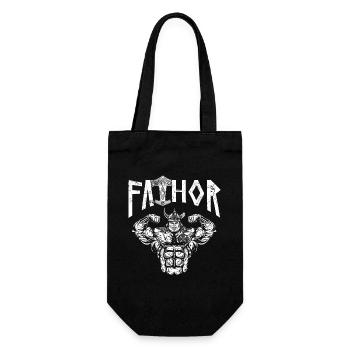 Wikinger Papa Vathor Muskulöser Nordischer Vater - Geschenkbeutel für Flaschen - Schwarz - Vorne