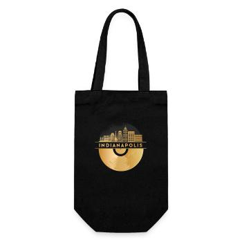 Vinyl-Schallplatte Disco-Musik - Geschenkbeutel für Flaschen - Schwarz - Vorne