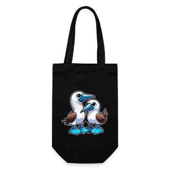 Bird Blue Footed Booby Birds Bird Gift - Gift Bag for Bottles - black - Front