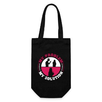 Hot Tea Lover My Problem My Solution Pictogram Mom - Geschenkbeutel für Flaschen - Schwarz - Vorne