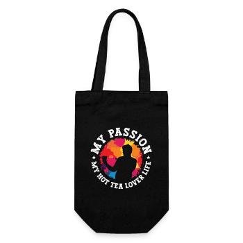 Hot Tea Lover My Passion My Hot Chamomile Tea - Gift Bag for Bottles - black - Front