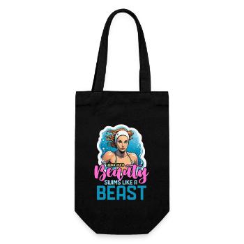 Swimmer Looks Like A Beauty Swims Like Swim Team - Gift Bag for Bottles - black - Front
