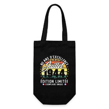 Juillet 1944 Vintage Cadeau Anniversaire 80 Ans - Sac à bouteille - noir - Devant