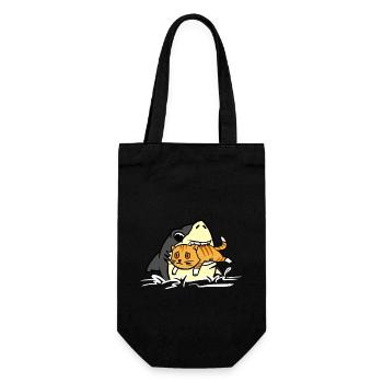 T-shirt Shark Eating Kitten Drôle Requin Et Chat - Sac à bouteille - noir - Devant