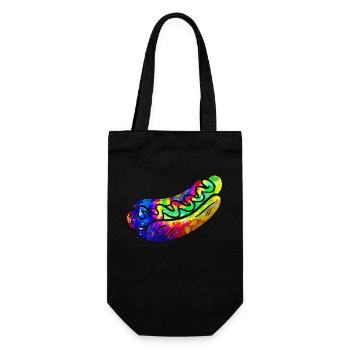 Hot Dog Adulte Tie Dye Années 90 Rétro - Sac à bouteille - noir - Devant