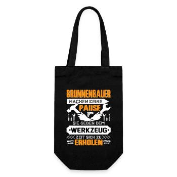 Brunnenbauer Machen Keine Pause - Geschenkbeutel für Flaschen - Schwarz - Vorne