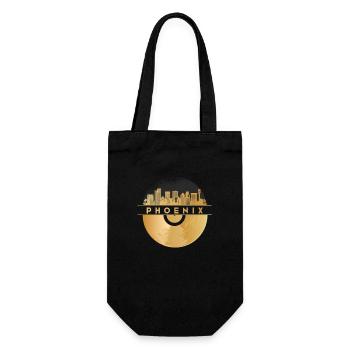 Vinyl-Schallplatte Disco-Musik Skyline-Phoenix - Geschenkbeutel für Flaschen - Schwarz - Vorne