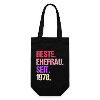 Valentinstag Beste Ehefrau Seit 1978 - Geschenkbeutel für Flaschen - Schwarz - Vorne