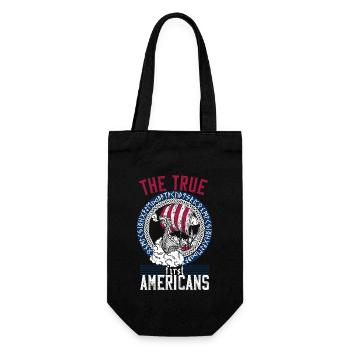 American Viking Nordic Roots with Boat - Gift Bag for Bottles - black - Front