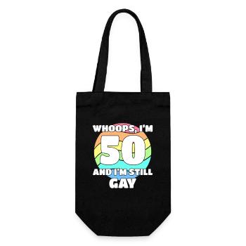 Lustige Gay Pride - 50. Geburtstag 50 BDay Lesben - Geschenkbeutel für Flaschen - Schwarz - Vorne