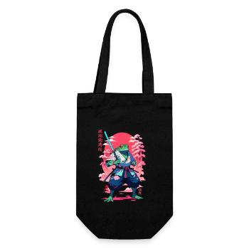 Samouraï Grenouille Esthétique Vaporwave Style Japon - Sac à bouteille - noir - Devant