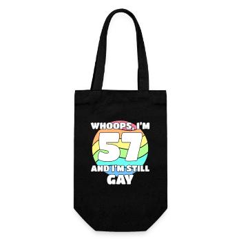 57. Geburtstag 57 BDay Lesbisch Schwul Bi Trans - - Geschenkbeutel für Flaschen - Schwarz - Vorne