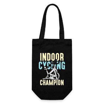 Cyclist Indoor Cycling Champion Loves Racing Bike - Gift Bag for Bottles - black - Front