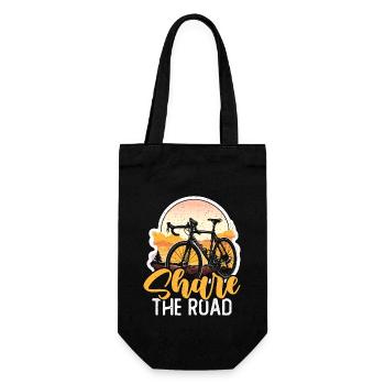 Cyclist Share The Road Loves Racing Bike Cycling - Geschenkbeutel für Flaschen - Schwarz - Vorne