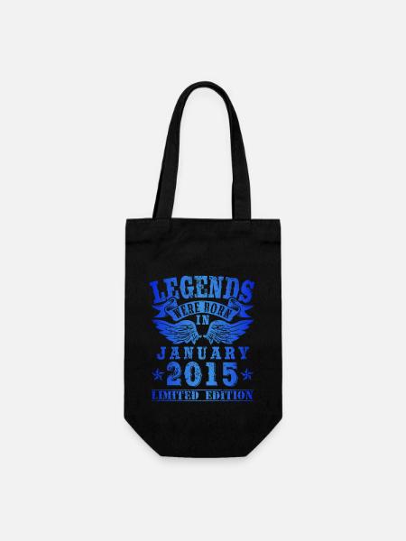Legends were born in Januar 2015 Geburtstag - Geschenkbeutel für Flaschen - Schwarz