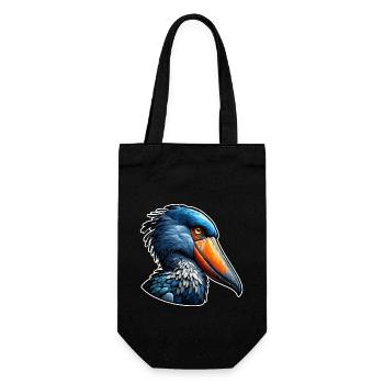 Schuhschnabel Storch Geschenk Schuhschnabel Störche Vogel - Geschenkbeutel für Flaschen - Schwarz - Vorne
