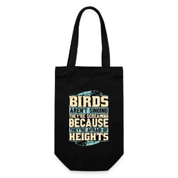 Birdwatching Birds Aren't Singing They're Birding - Gift Bag for Bottles - black - Front