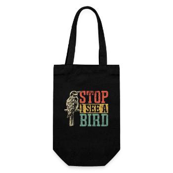Birdwatching Stop I See A Bird Feeder Birdwatcher - Gift Bag for Bottles - black - Front