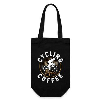 Cycling Before Coffee Mountain Biking Coffee Lover - Geschenkbeutel für Flaschen - Schwarz - Vorne