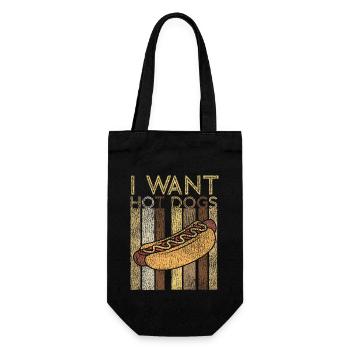 Hot Dog Adulte Vintage Je veux chaud - Sac à bouteille - noir - Devant