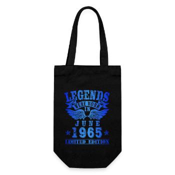 Legends were born in Juni 1965 Geburtstag - Geschenkbeutel für Flaschen - Schwarz - Vorne