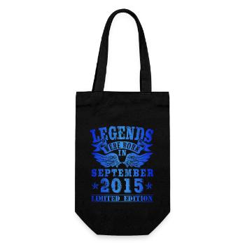 Legends were born in September 2015 Geburtstag - Geschenkbeutel für Flaschen - Schwarz - Vorne