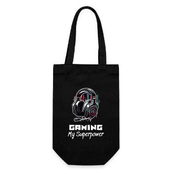 Gaming My Superpower Shirt Street Art Style - Gift Bag for Bottles - black - Front