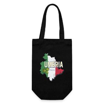 Umbria Italy Region Wall Map Vintage Souvenir - Gift Bag for Bottles - black - Front