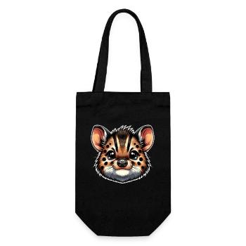 Cute Pudu Deer South America Cartoon Deer - Gift Bag for Bottles - black - Front