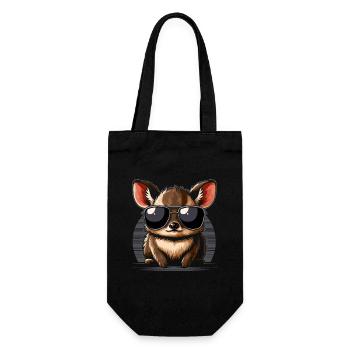 Cute Pudu Deer South America Cartoon Deer - Gift Bag for Bottles - black - Front