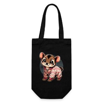 Cute Pudu Deer South America Cartoon Deer - Gift Bag for Bottles - black - Front